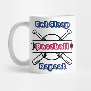 Eat Sleep Baseball Repeat Baseball Player Funny Baseball Mug